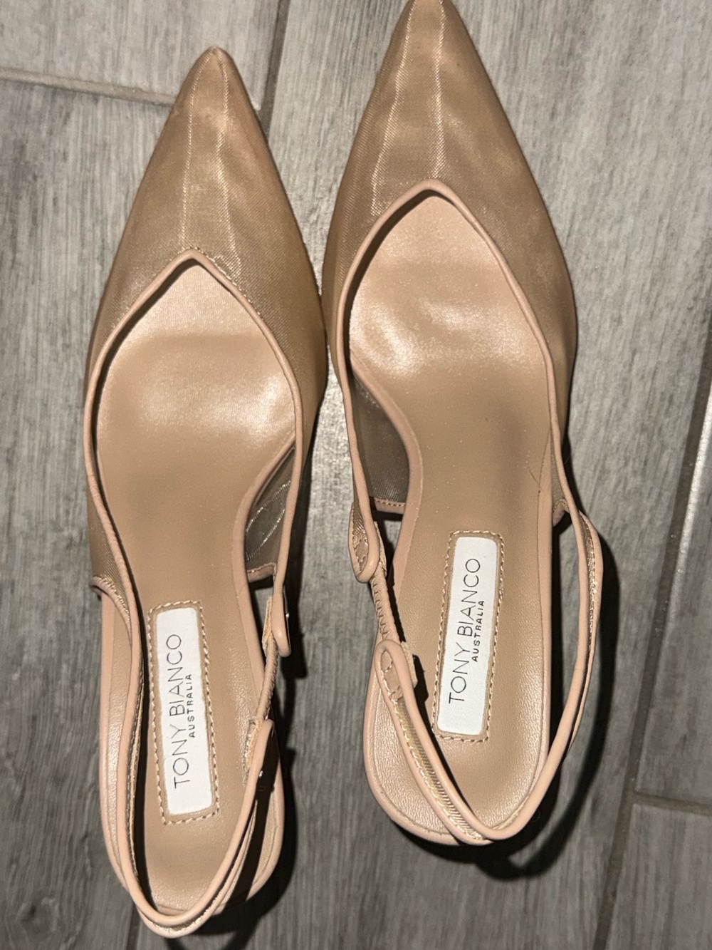 Tony Bianco Nude Mesh Slingback Pumps - Picture 3 of 4